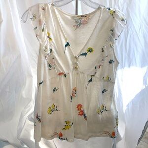 Lucky Brand Knot Floral Top